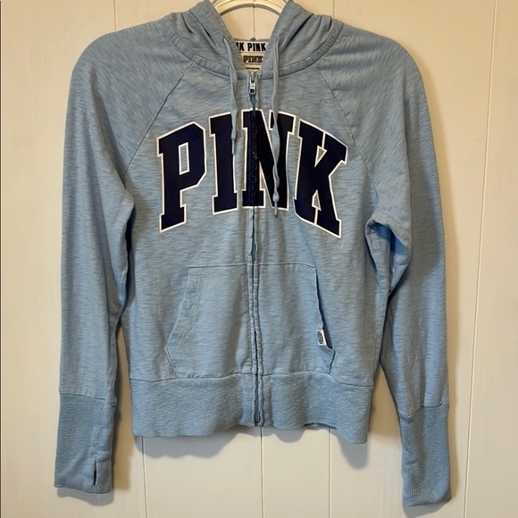 Victoria's Secret Tops - Blue PINK Hoodie Womens Size Small